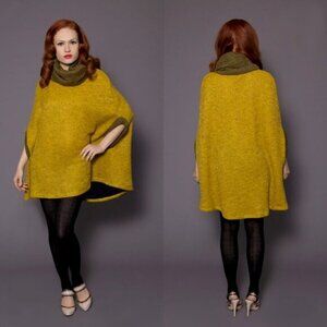 Beata Dirycz Loose Cape Sweater in Mustard - S